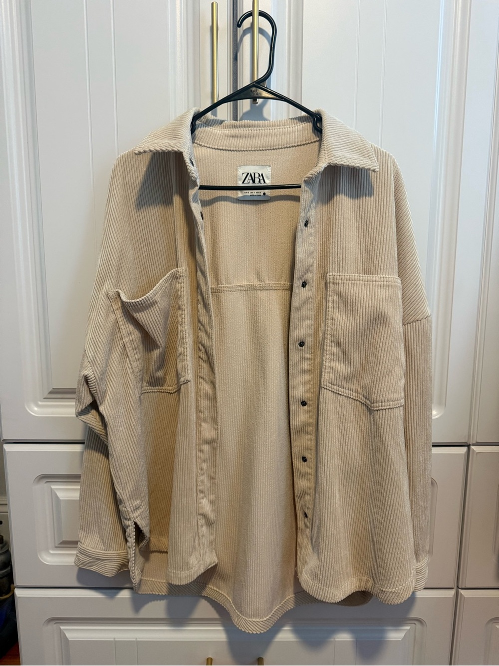 ZARA Beige Corduroy Shirt Jacket